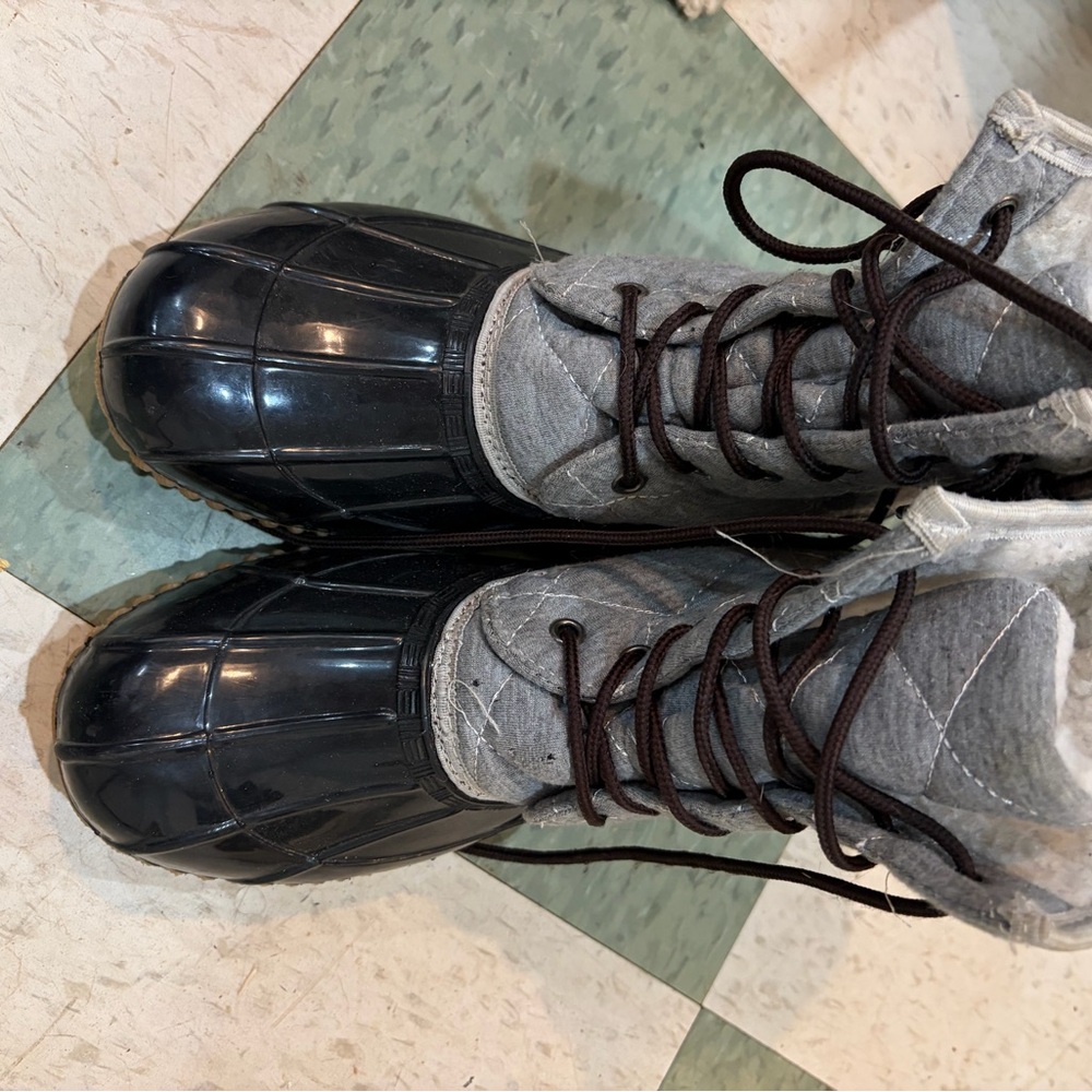 Black and Gray Winter Boots by Sociology - size 8